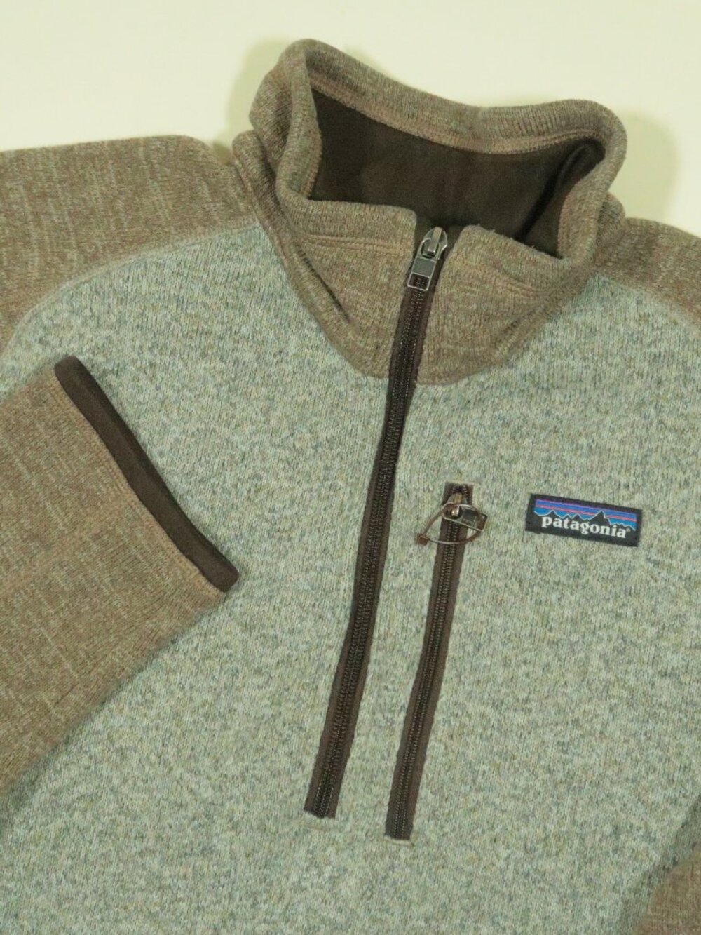 Patagonia Better Sweater 1/4 Zip Pullover Mens M Bleached Stone Pale Khaki